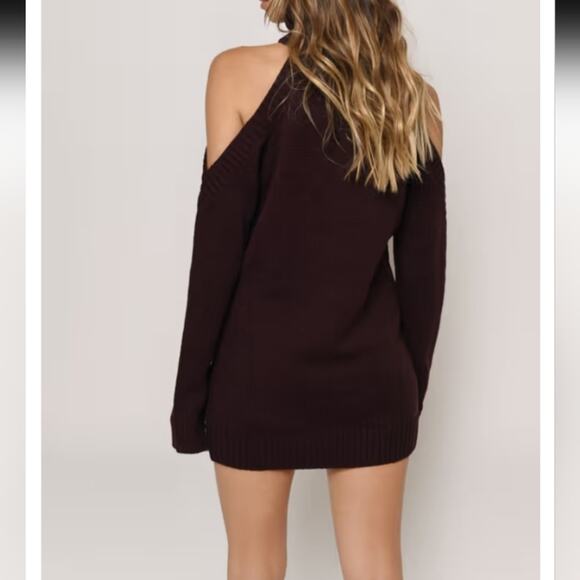 TOBI Give Love Cold Shoulder Sweater Mini Dress. Size L - Picture 3 of 11